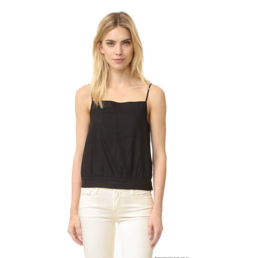 FRAME Raw Silk Tank Black Size S
